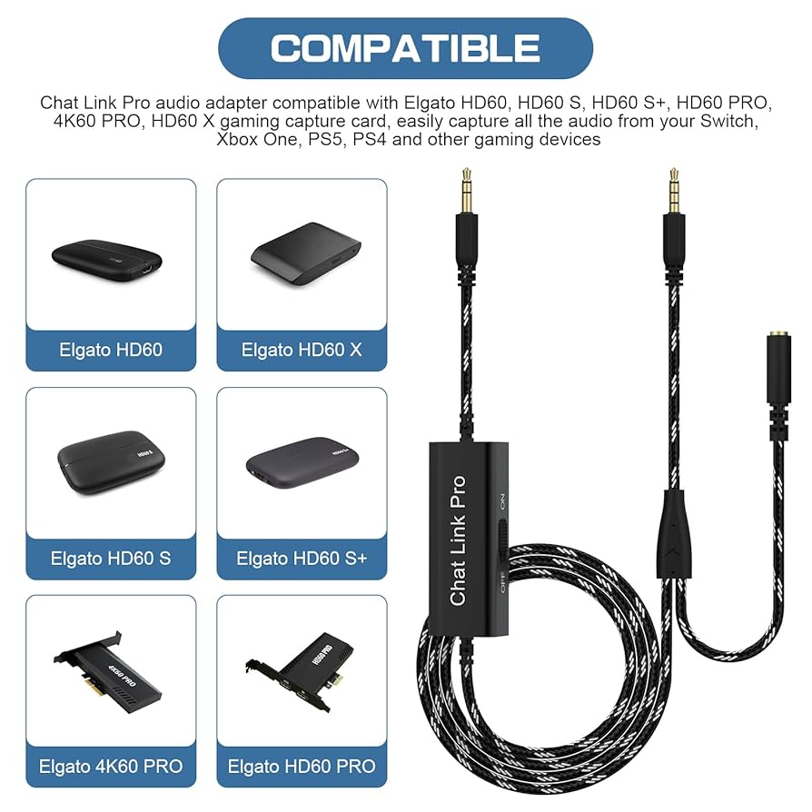 Amazon.com: Gneinour Chat Link Cable Compatible with Elgato